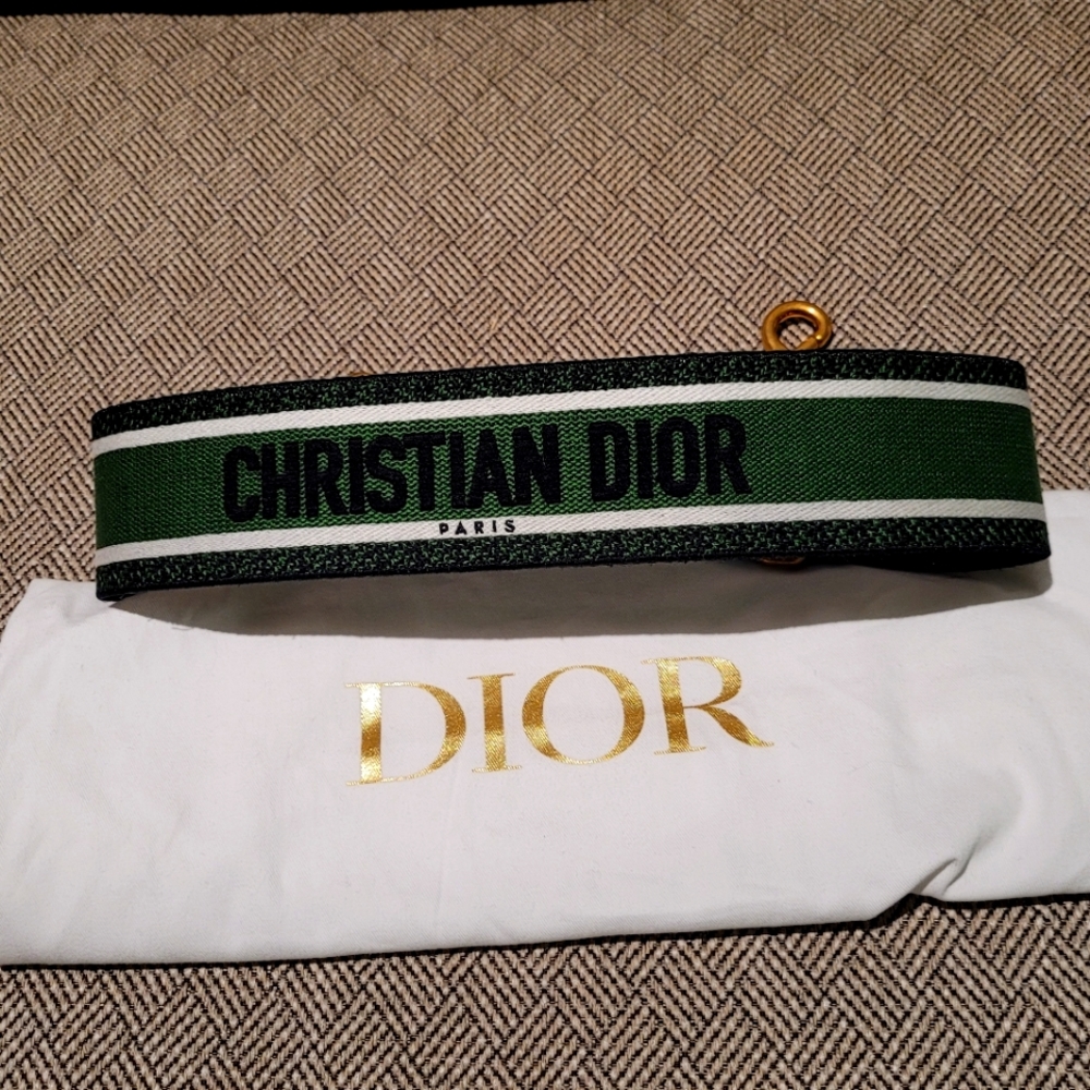 100% Authentic New Christian Dior Canvas Embroidered Shoulder Strap